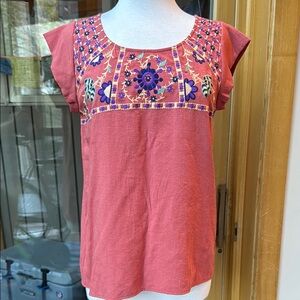THML Anthropologie Embroidered Top